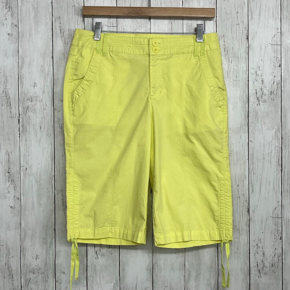 Caribbean Joe Yellow Bermuda Shorts 6 Coastal Grandma Tropical Preppy Vacation